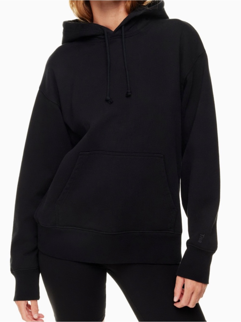 Aritzia TNA Cozy Fleece Boyfriend Fit Black Hoodie